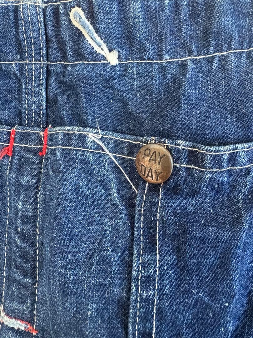 【40s/PAYDAY】オーバーオール　ヴィンテージデニム　オーバーサイズ 古着