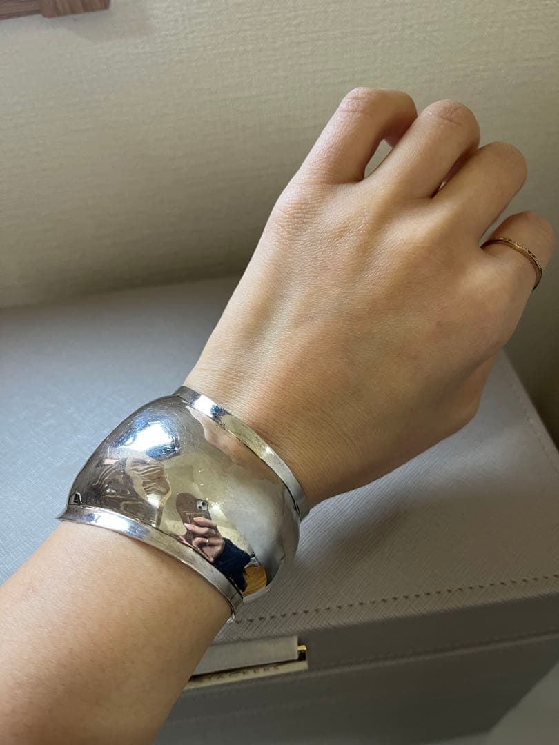 ビンテージ シルバー カフバングル モダンデザインSV925