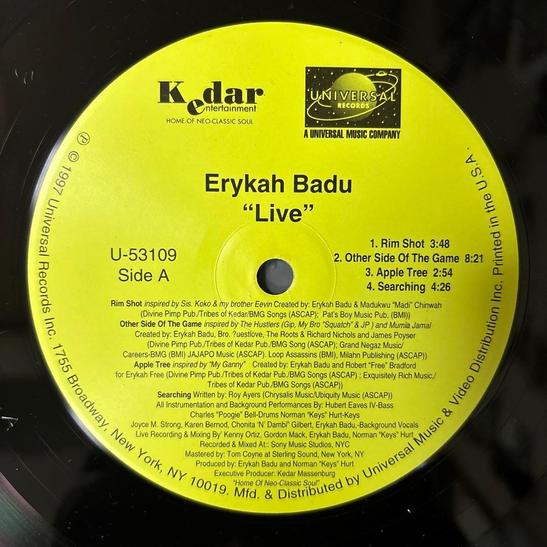 ⭐︎激レア盤⭐︎ ERYKAH BADU / LIVE（美品）送料無料