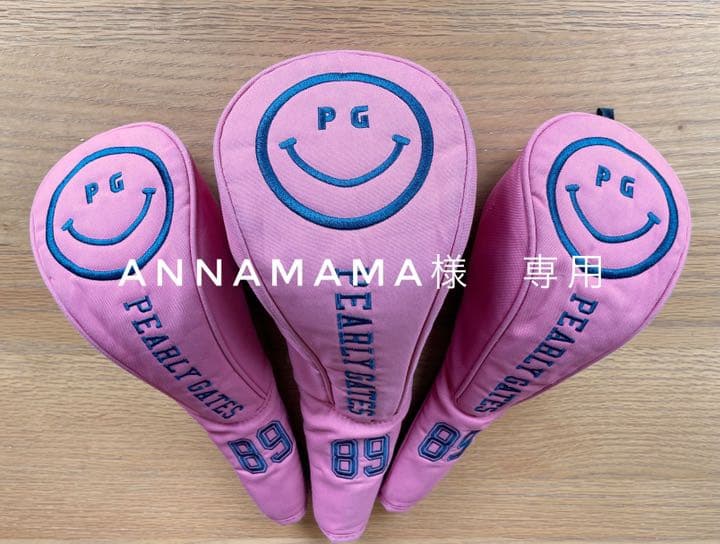 【annamama】パーリーゲイツ　ニコちゃん　ヘッドカバー 3点セット