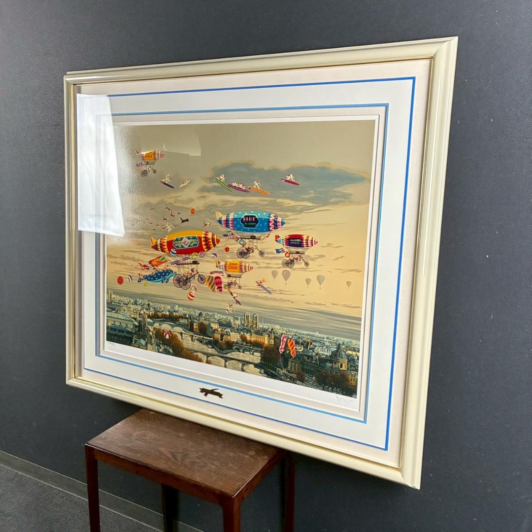 美品 ヒロ・ヤマガタ「そよ風に乗って」シルクスクリーン 大作 直筆サイン保証書有