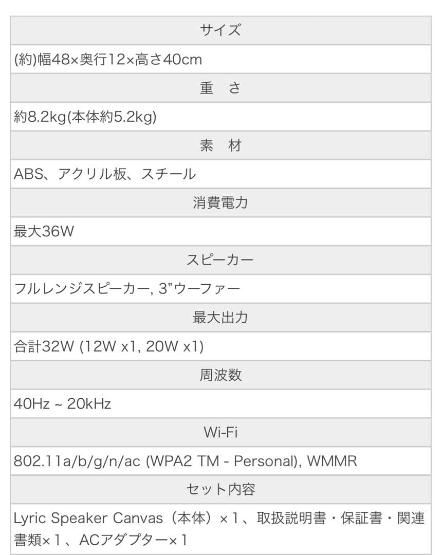 リリックスピーカー キャンバス Lyric Speaker