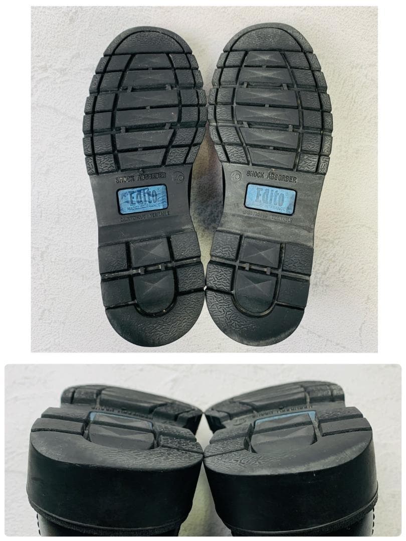 【美品】クレマン パドロール チロリアンシューズ モカシン 黒 40 革靴 軽量