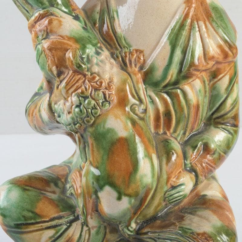 SSSS中国　唐三彩　女人坐俑　人物俑　置物　時代箱　C　9326A