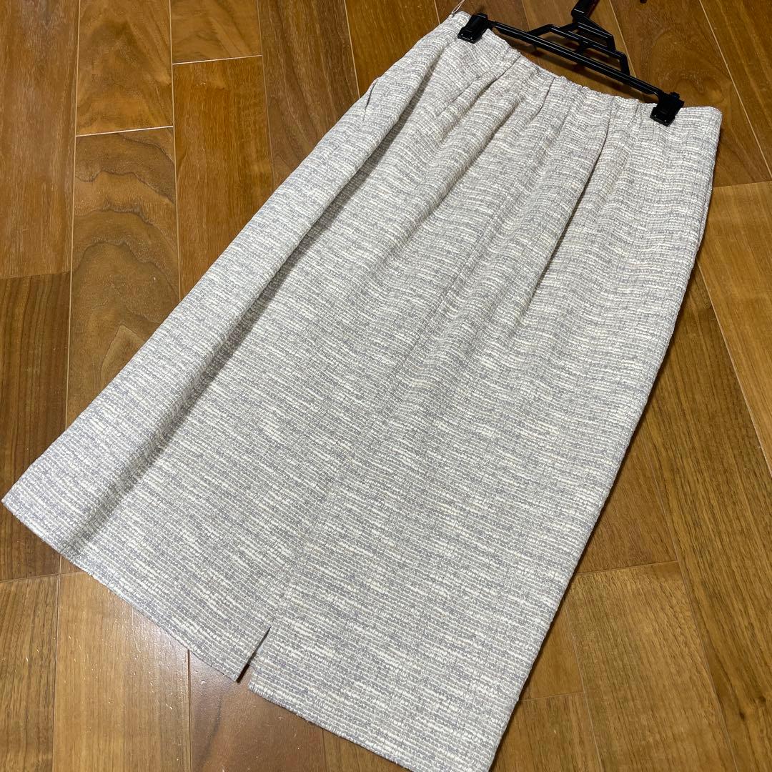 お値下げ！美品！SHIPSセットアップ　手洗い可能ツイードペプラムプルオーバー