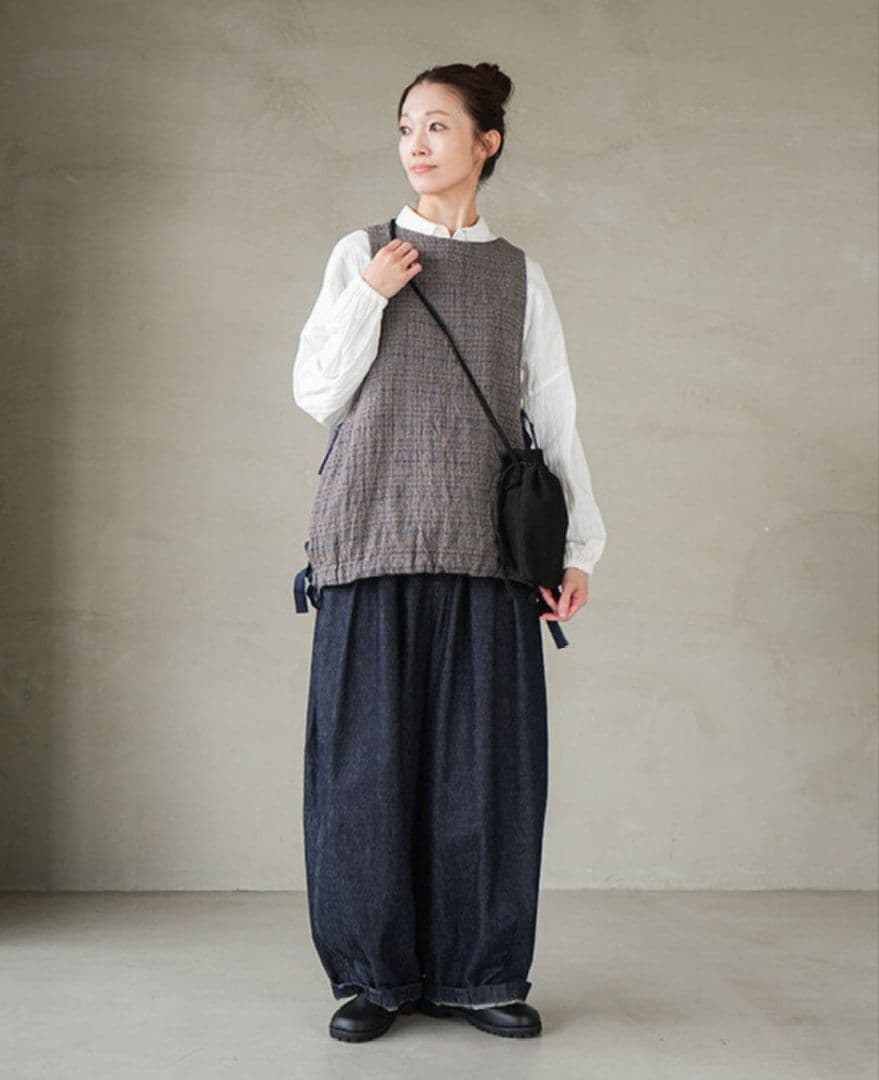 ヴェリテクール　グレンチェックリバーシブルベスト　vc-2806　試着のみ