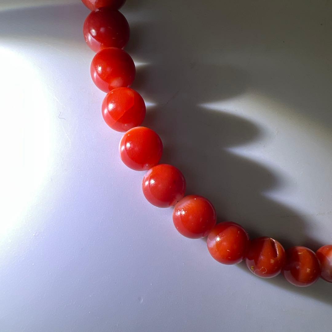 本血赤珊瑚　大玉ネックレス　31g 東Y8-0206☆1Fトサチ