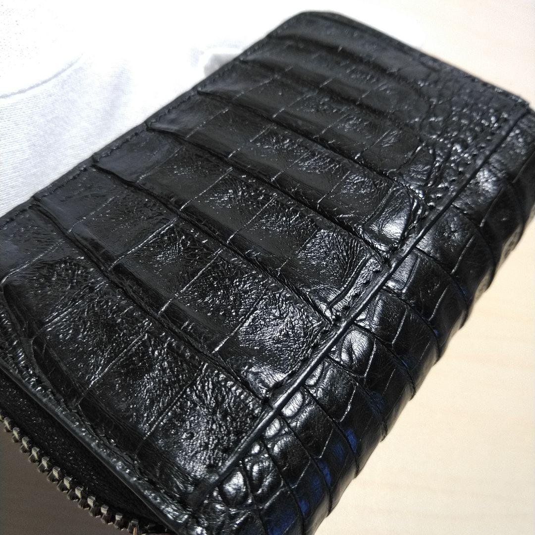 カイマンワニ 脇肚・肚四枚革 RFカード小銭キーケース 薄墨 033610H