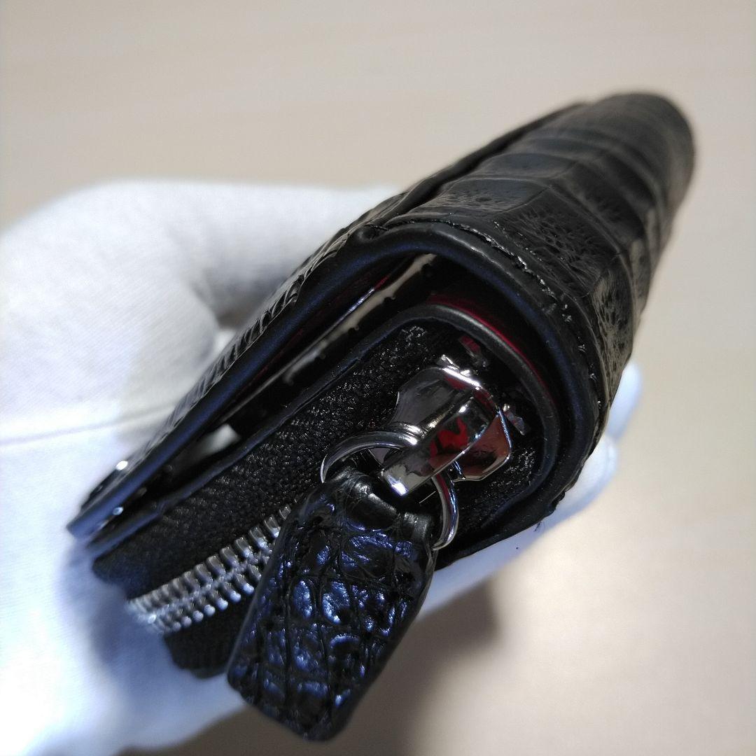 カイマンワニ 脇肚・肚四枚革 RFカード小銭キーケース 薄墨 033610H