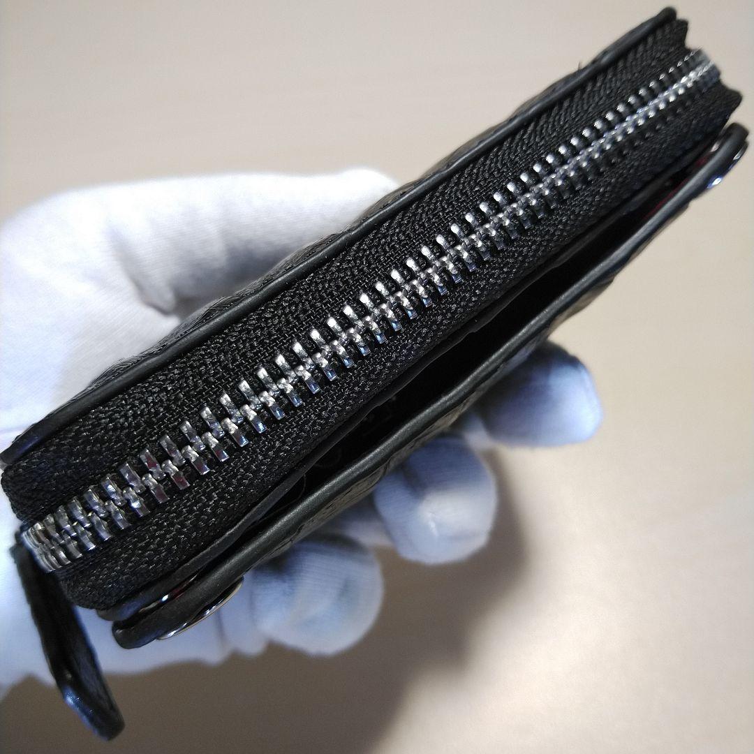 カイマンワニ 脇肚・肚四枚革 RFカード小銭キーケース 薄墨 033610H