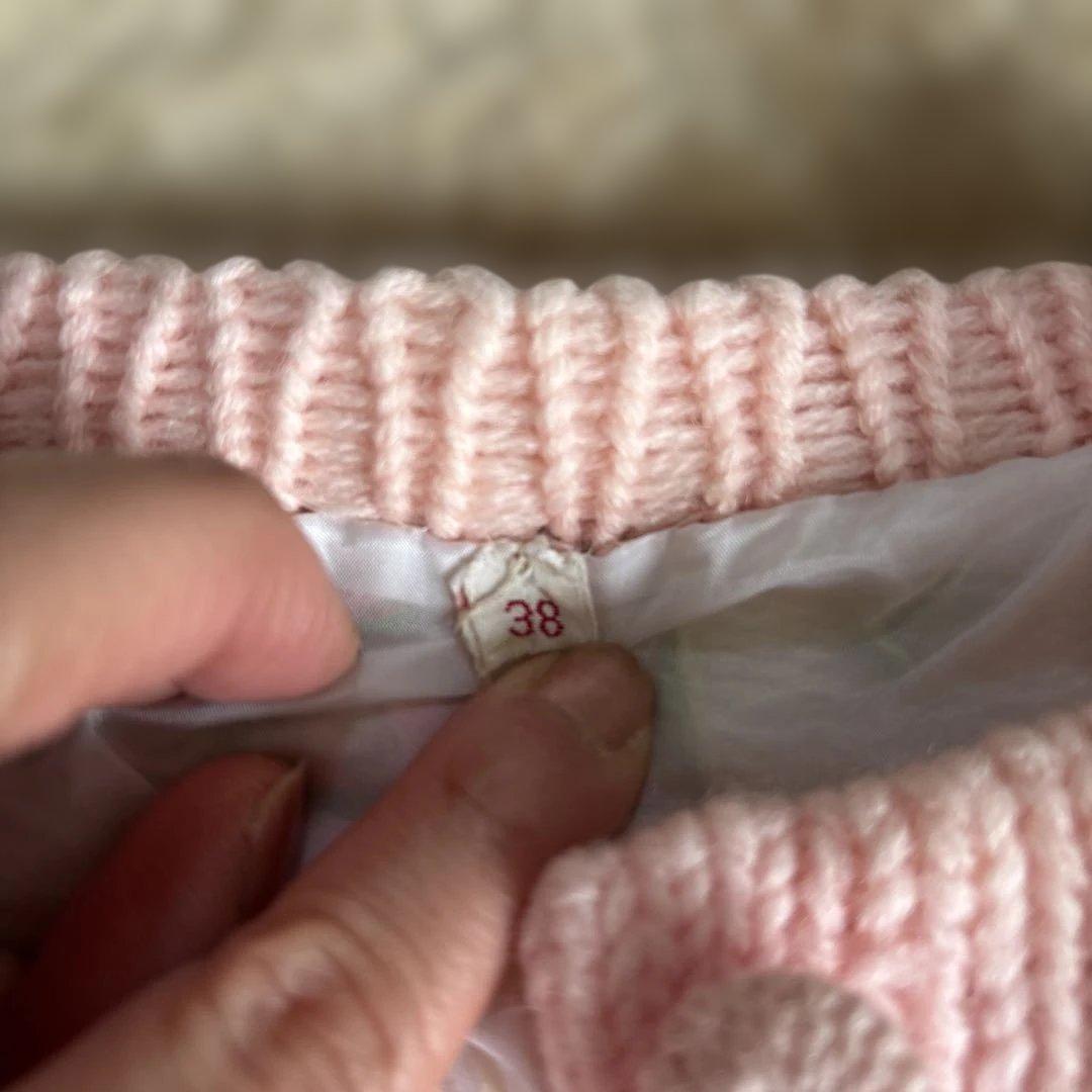 60s 70s お花 刺繍 ニット ベスト ワンピース ロングジレ カーディガン