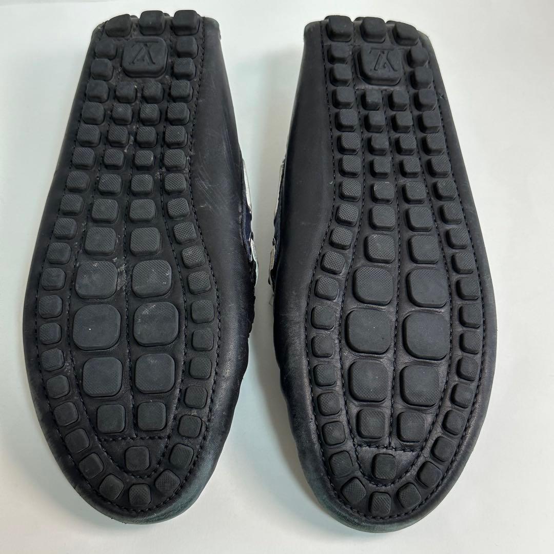 良品✨ルイヴィトン レザードライビングシューズ ネイビー 6 1/2