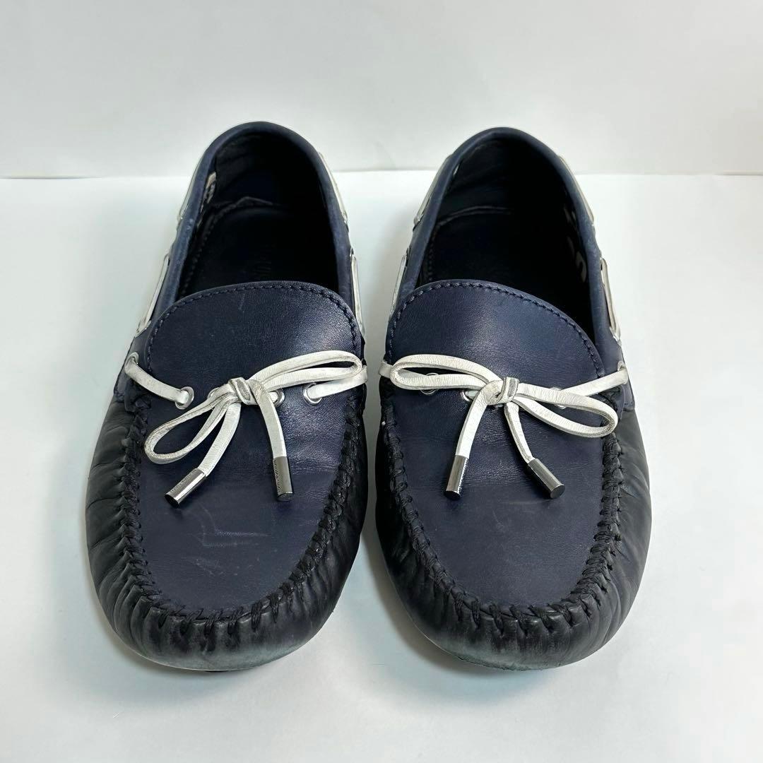 良品✨ルイヴィトン レザードライビングシューズ ネイビー 6 1/2