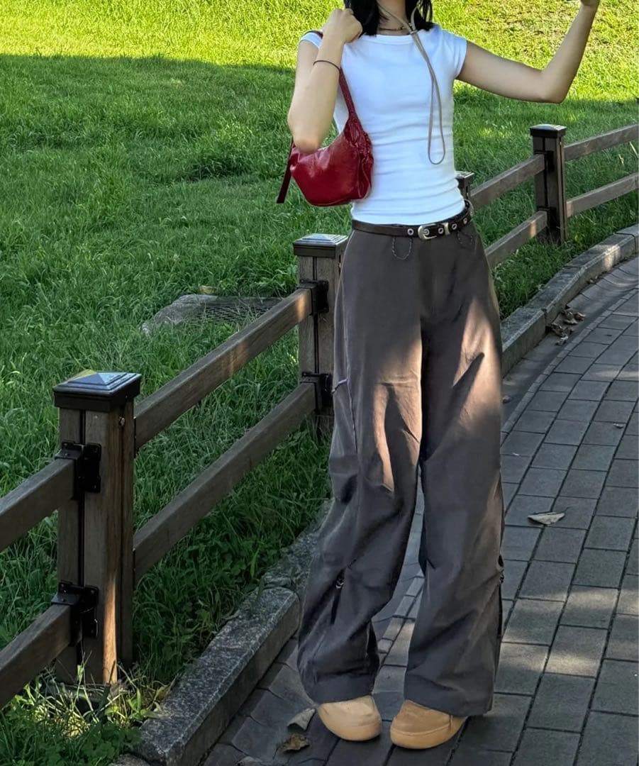 coyseio パンツ Strap Line Pants Grey 1サイズa5