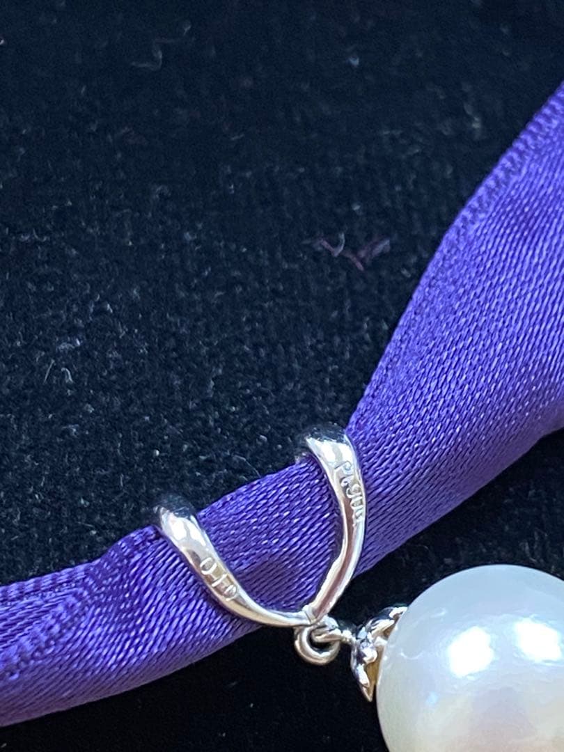 あこや真珠ptダイヤ ネックレス トップ 難あり