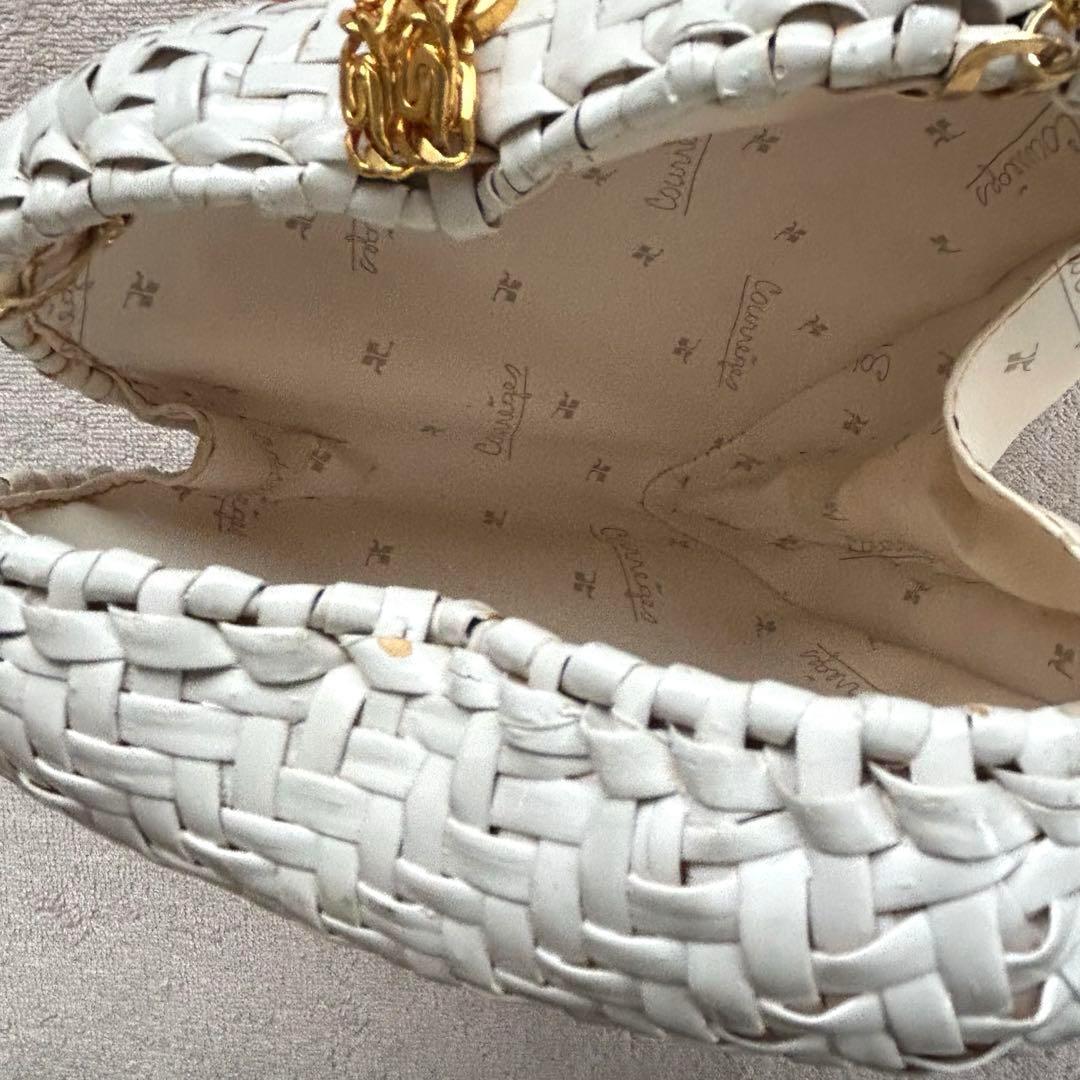 クレージュ かごバッグ Courreges チェーン ショルダー バッグ ハート