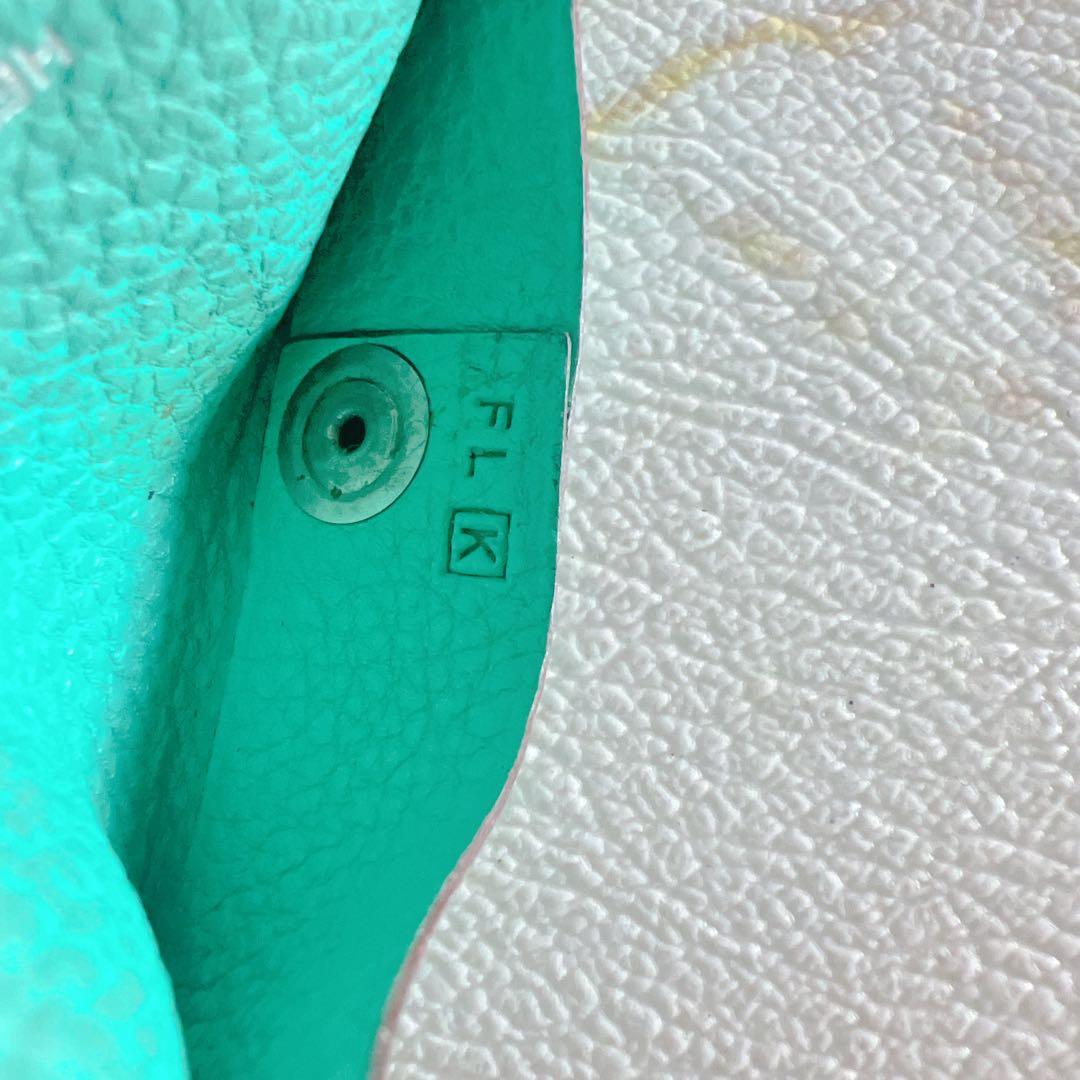 エルメス ケース バスティア グリーン ミント 美品 レザー Ｋ刻印