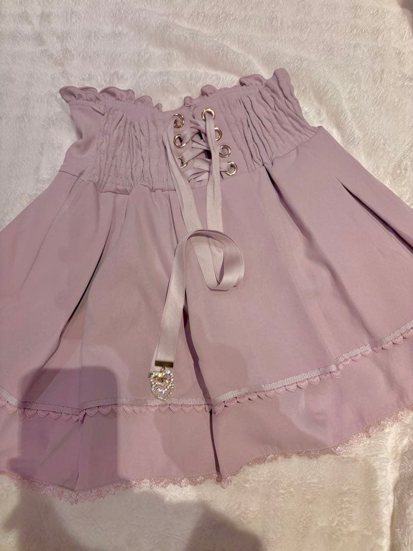 リズリサ LIZLISA 2連リボンベルトスカパン スカート ピンク