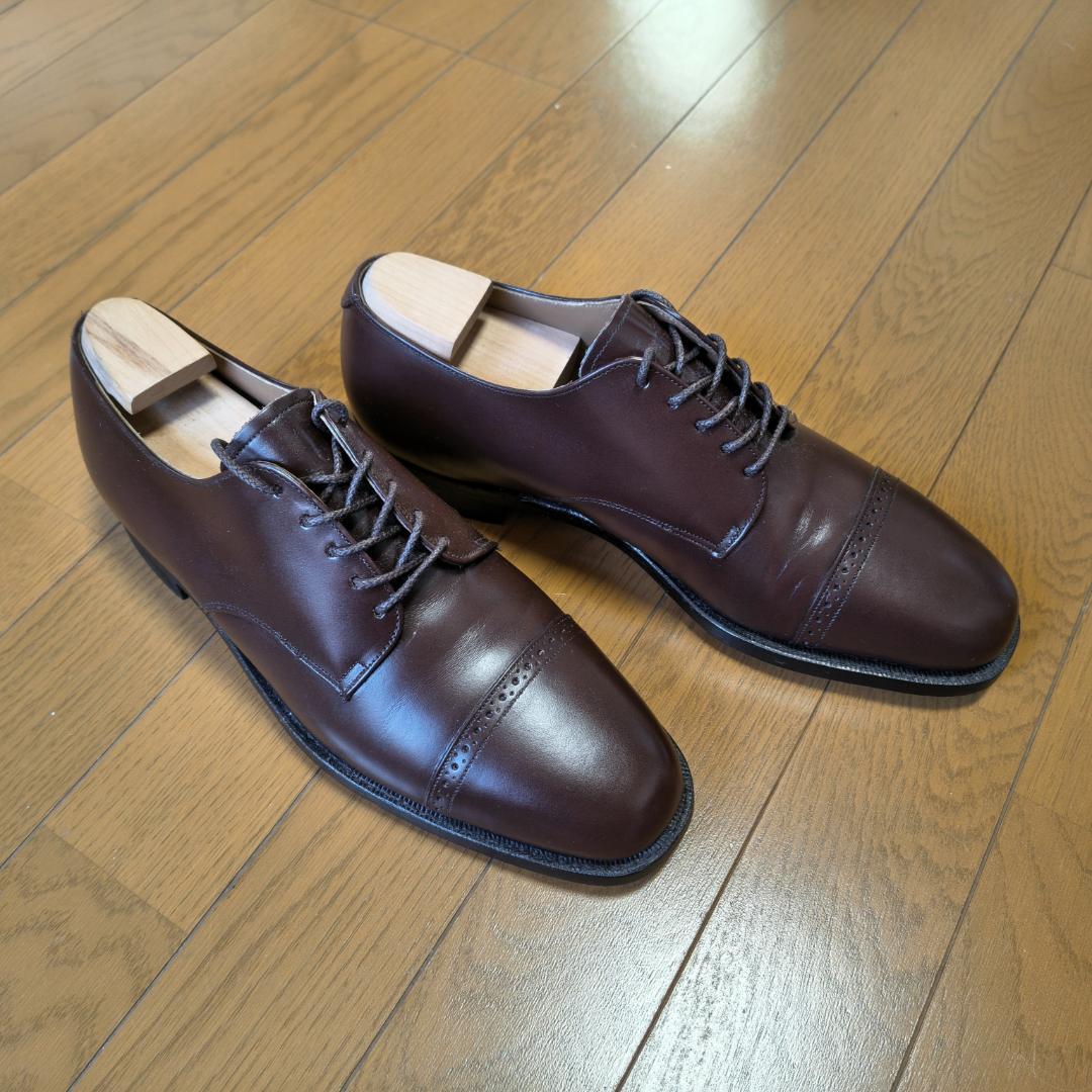 美品リカラー済 キャップトゥ ジョンストン＆マーフィー ブラウン 10　USA製