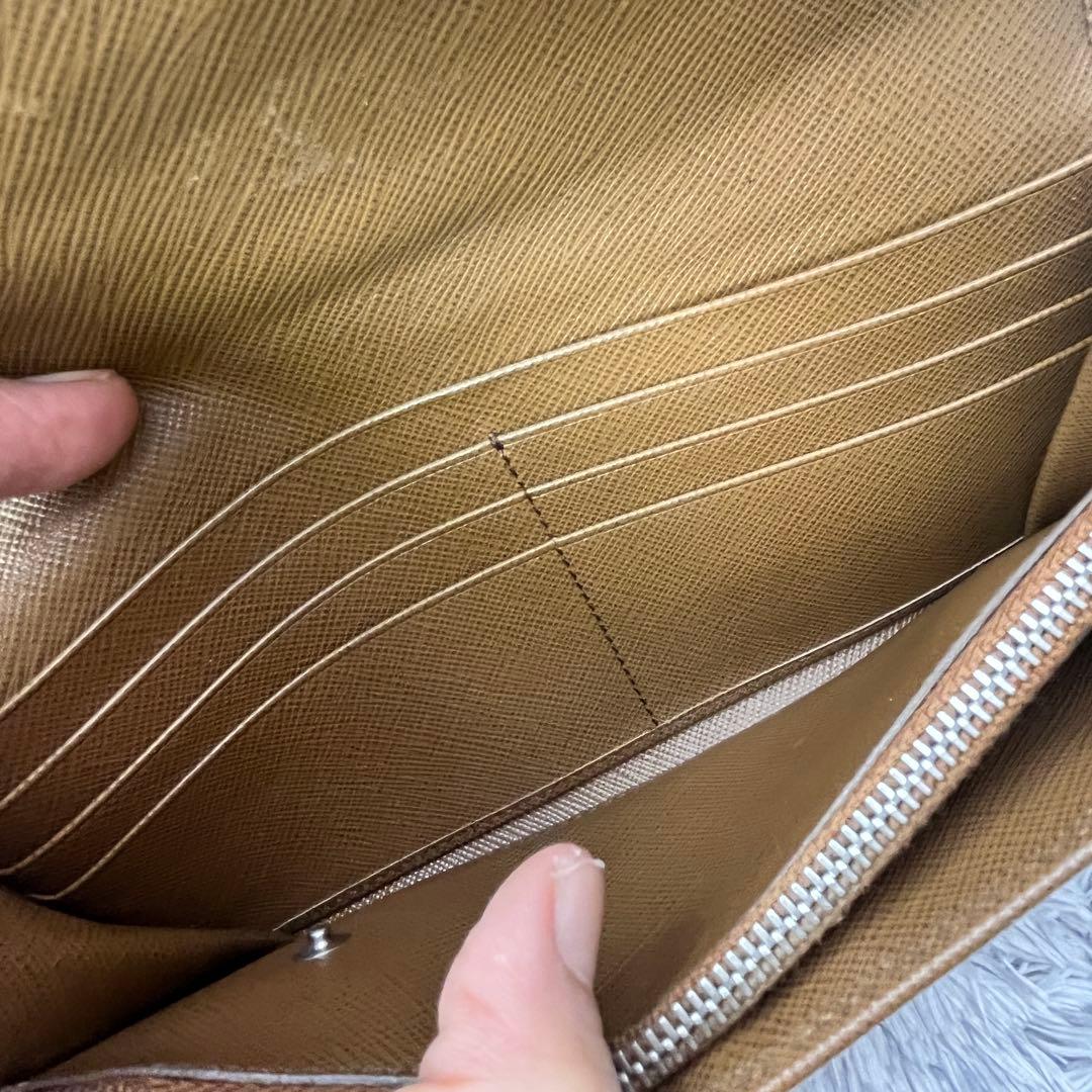 美品✨PRADA サフィアーノ　シルバー金具ロゴ　長財布　コーヒーブラウン