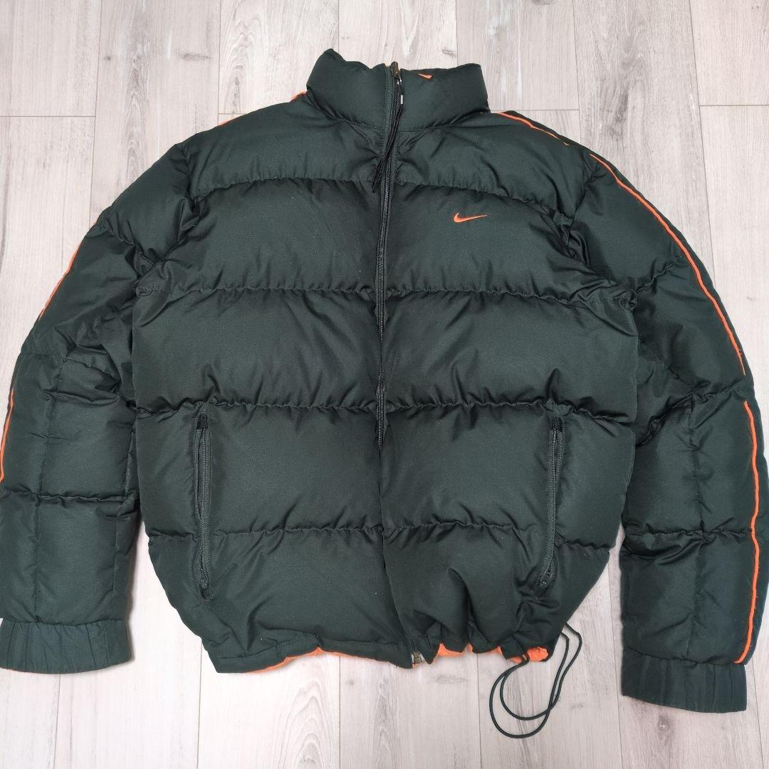 00s Nike ダークグリーン ダウンジャケット リバーシブル