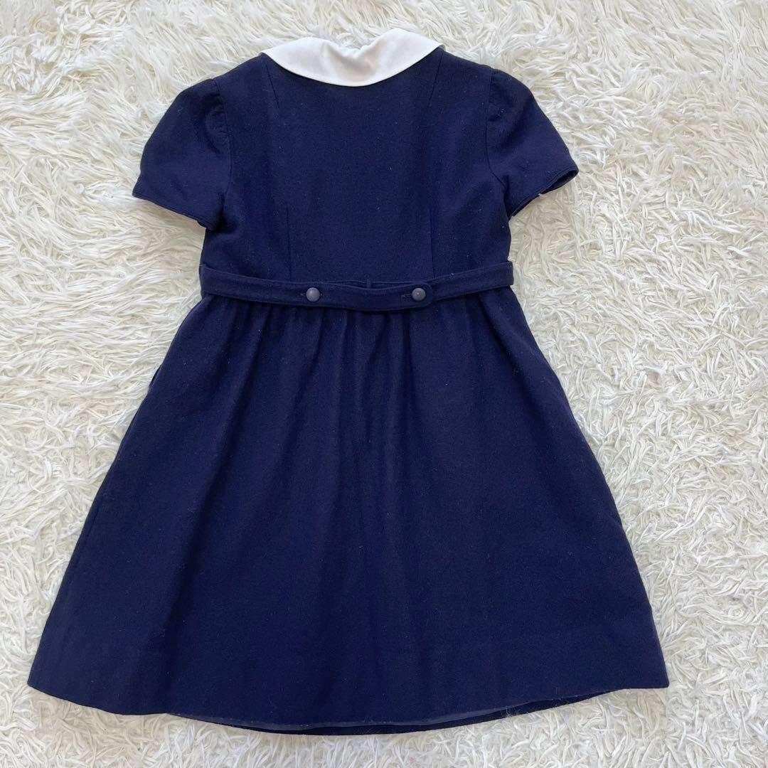 ファミリア✨フォーマルアンサンブルスーツ120 白襟ワンピース ボレロ 刺繍受験