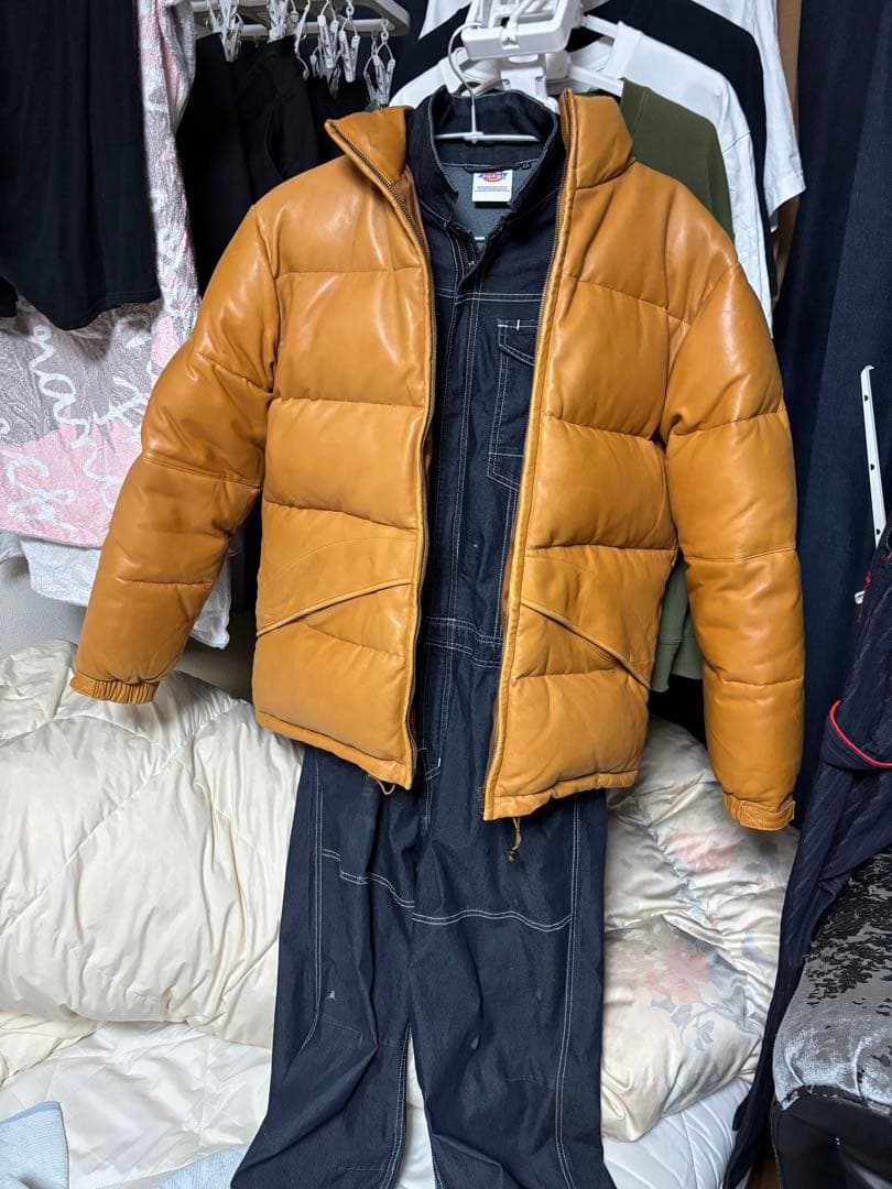 ブラウンレザー ダウンジャケット　キムタク