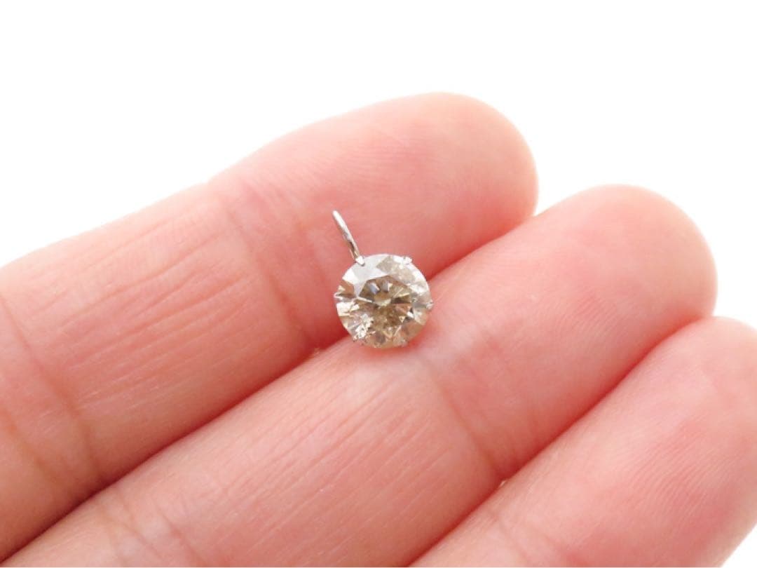 Pt900 天然ダイヤモンド1.059ctトップ　チャーム ライトブラウン