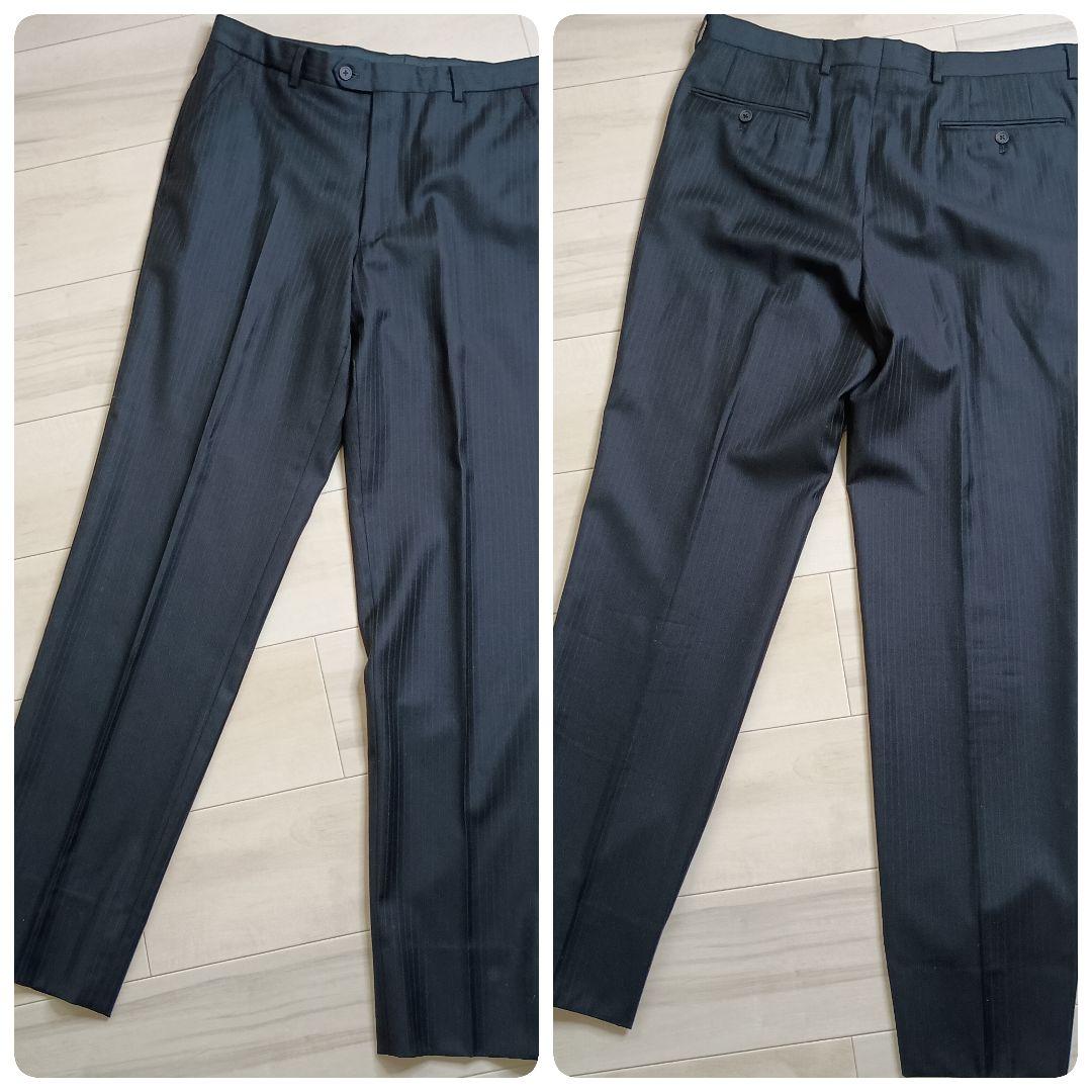 美品 ポールスミス ロロピアーナ 段返り三つボタン ストライプ スーツ XL