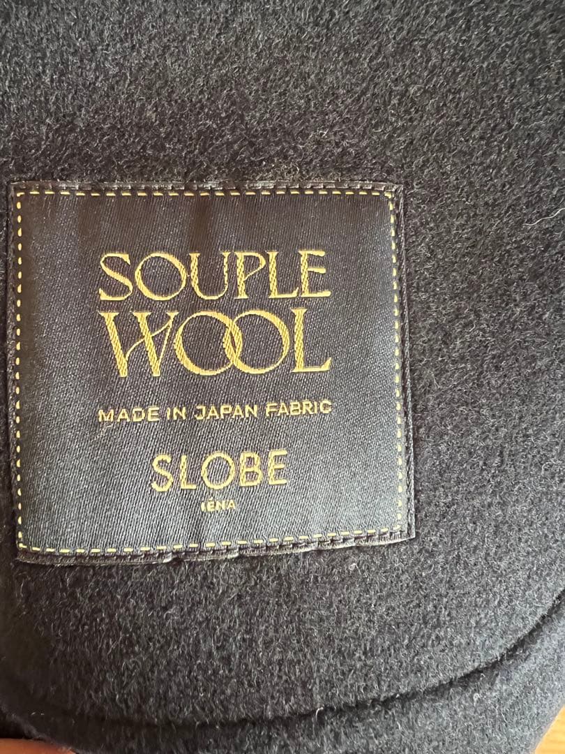 ネイビー ダブルボタン ウールコート