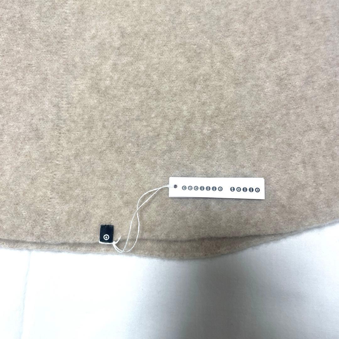 【美品】cecilie telle ハイネックポンチョ　ライトベージュ