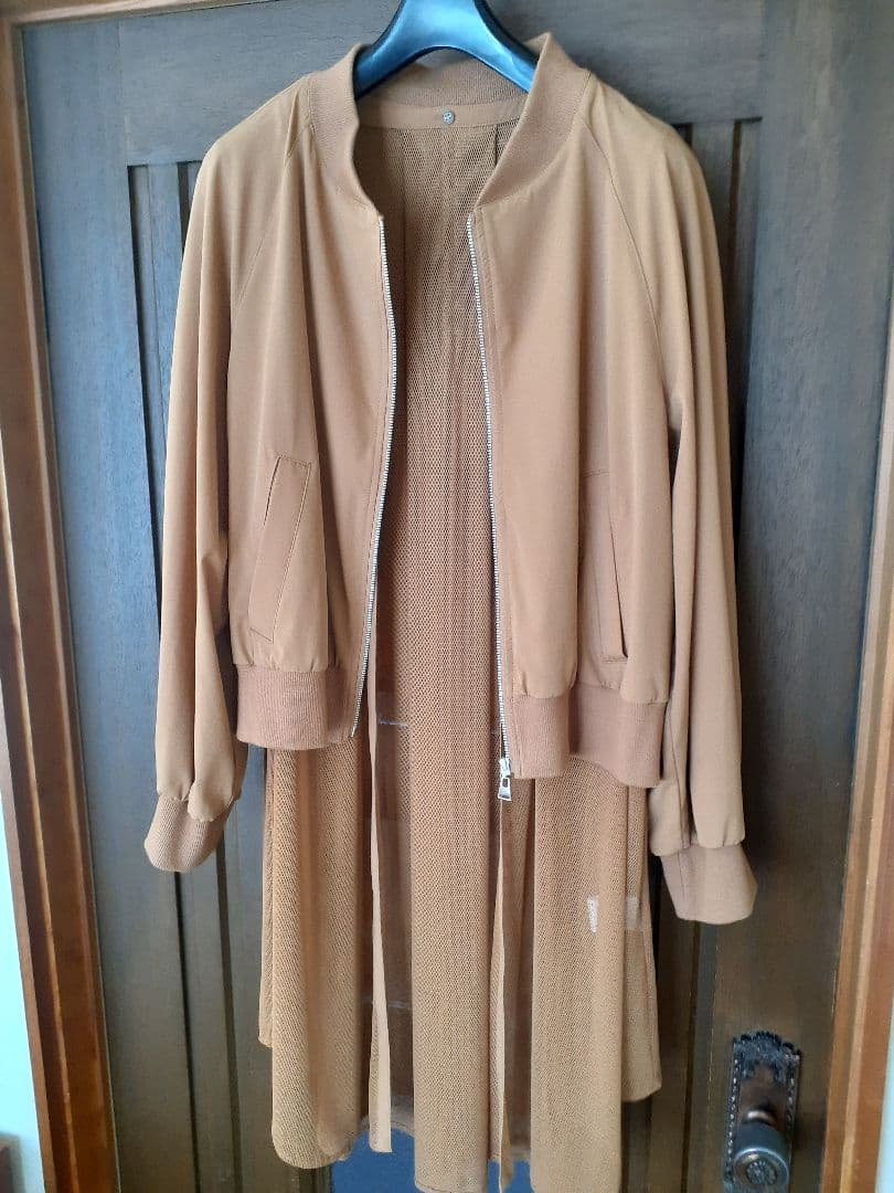 【クールカレアン】キャメル ジャンパー・ブルゾン メッシュジレ付き
