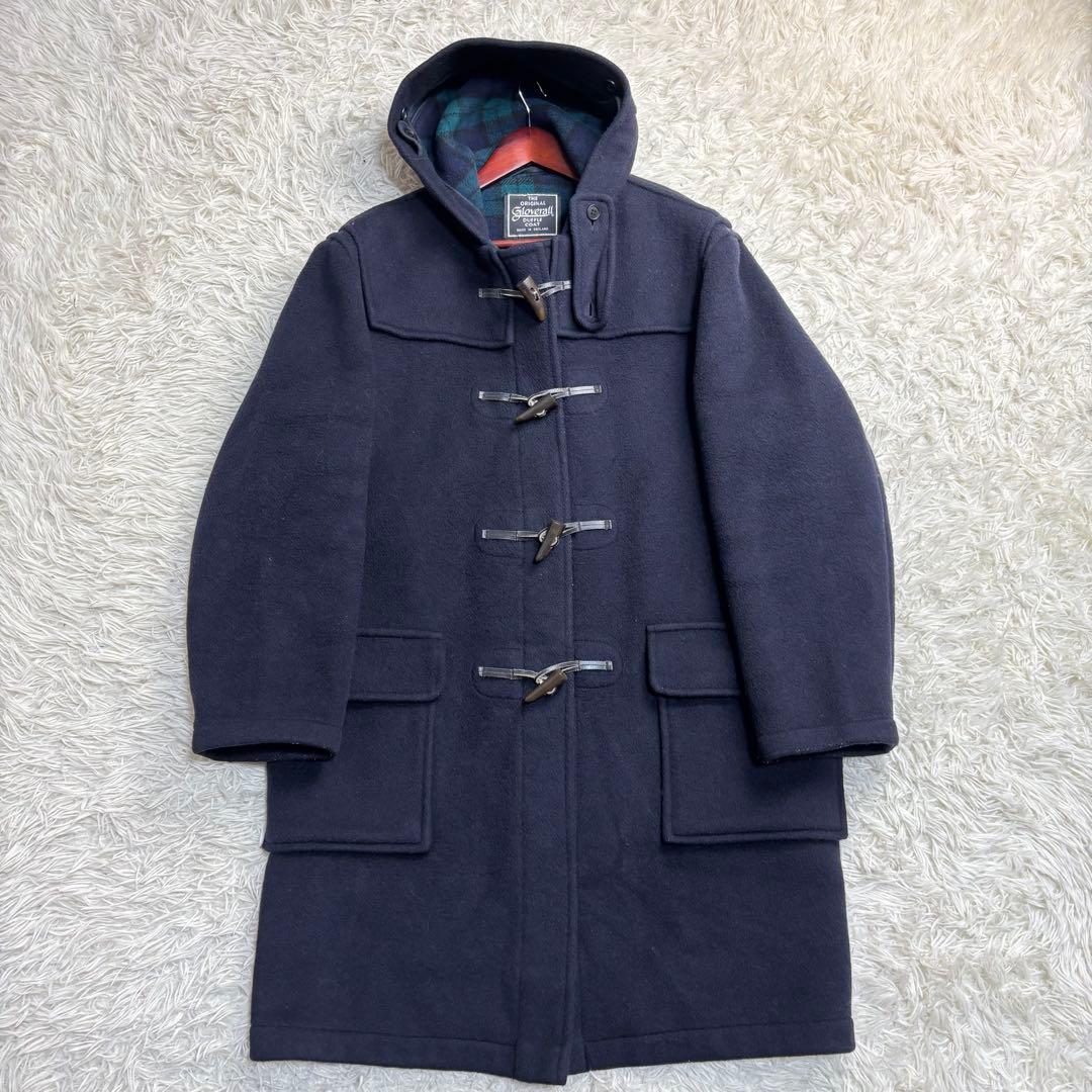 美品✨グローバーオール ダッフルコート 英国製 チェック ブラック 40 L