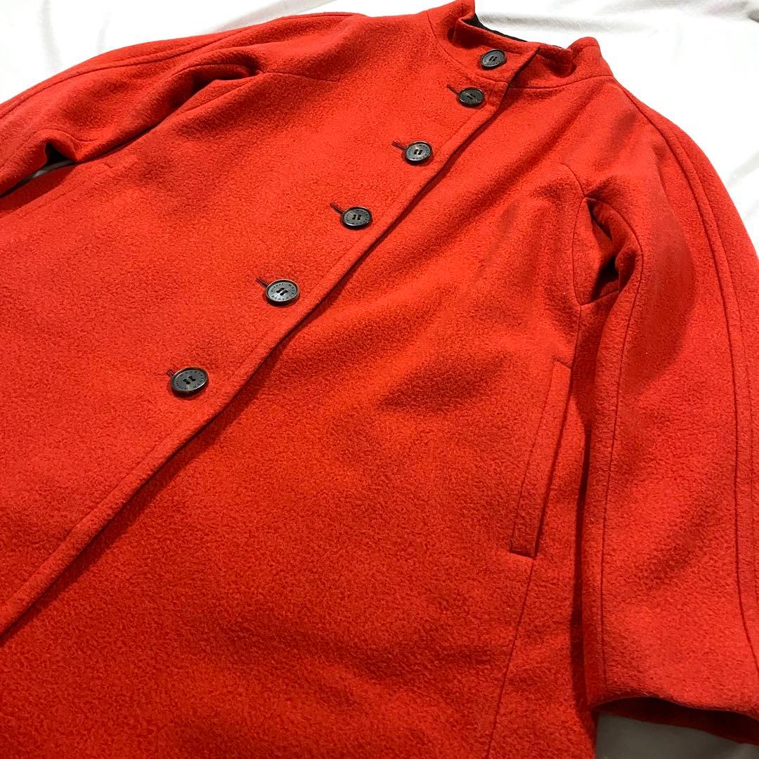 マッキントッシュロンドン　スタンドカラーコート　鮮やかな赤コート　イタリア製生地