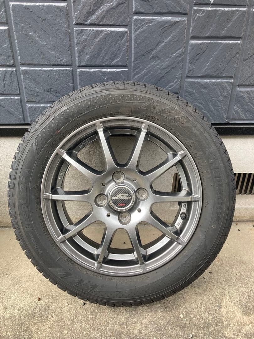 165/65/14インチスタッドレスホイールセットHankook出品2