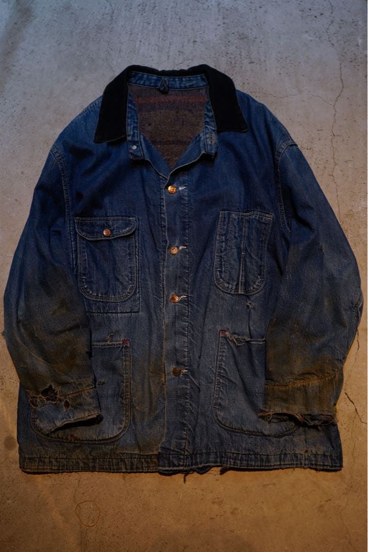60's デニムカバーオール　ボロ