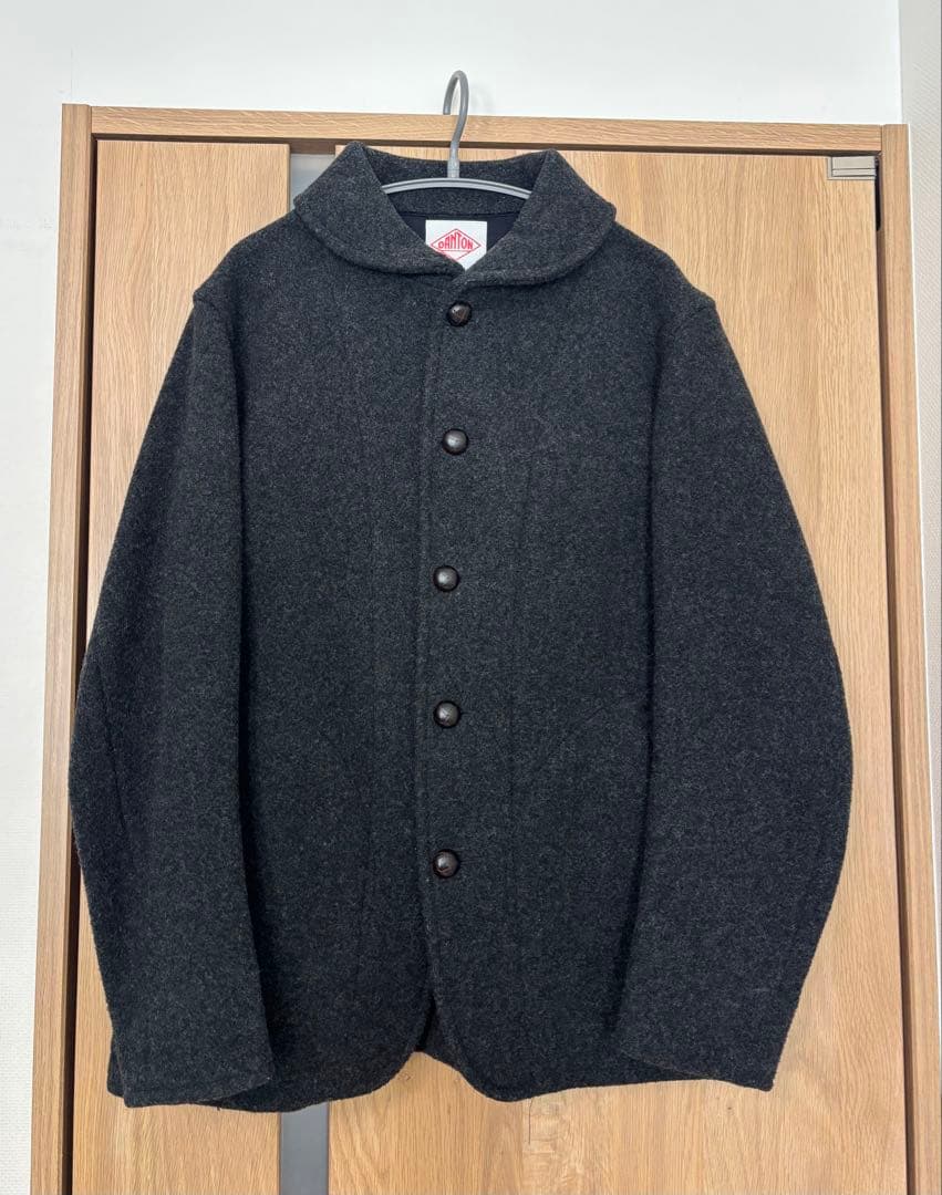 【美品】DANTON ウールモッサ シングルジャケット くるみボタン 42