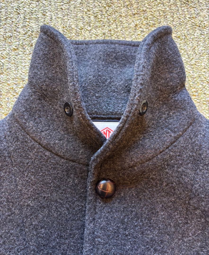 【美品】DANTON ウールモッサ シングルジャケット くるみボタン 42