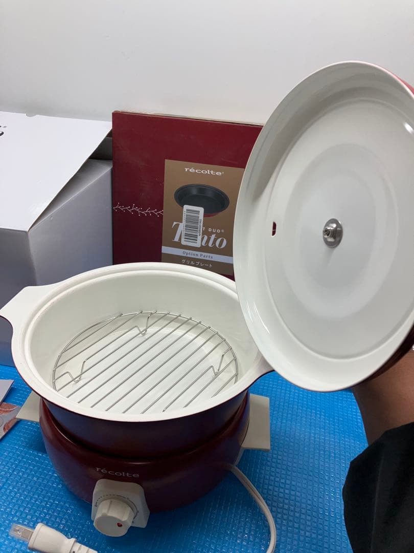 recolteレコルト ポットデュオタント RPF-2レッド ➕️グリルプレート