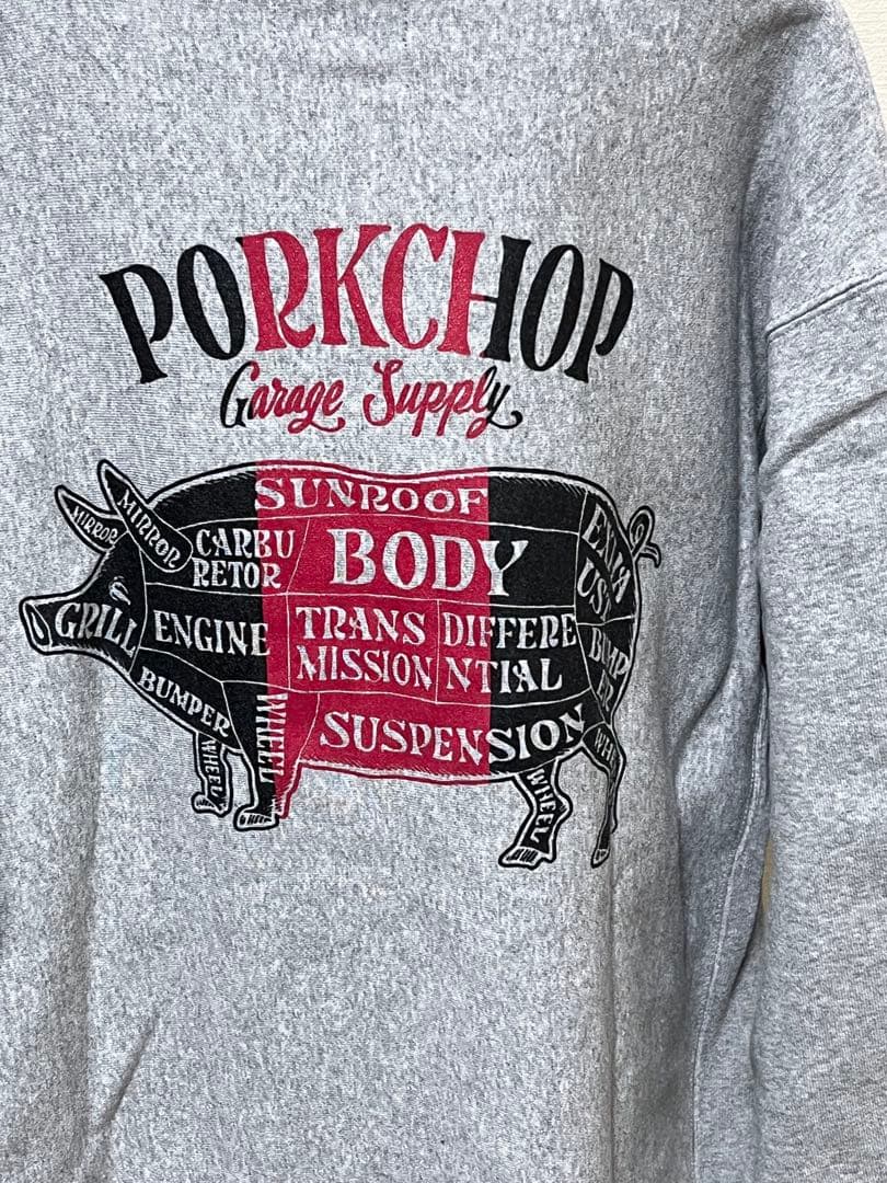 ザ*ザ様 【美品】　ポークチョップガレージサプライ　スウェット　グレー　Lサイズ