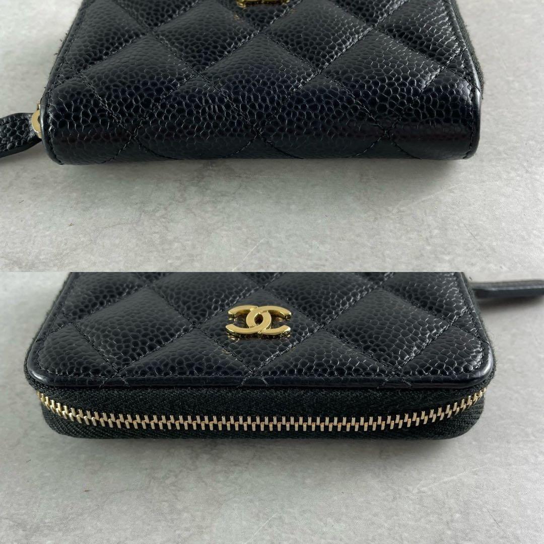 極美品 Gカード付✨CHANEL クラシック ジップパース キャビアスキン