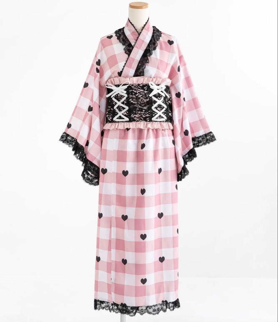 夢展望　【舞々悪魔】ビッグギンガムセットアップ浴衣　dearmylove
