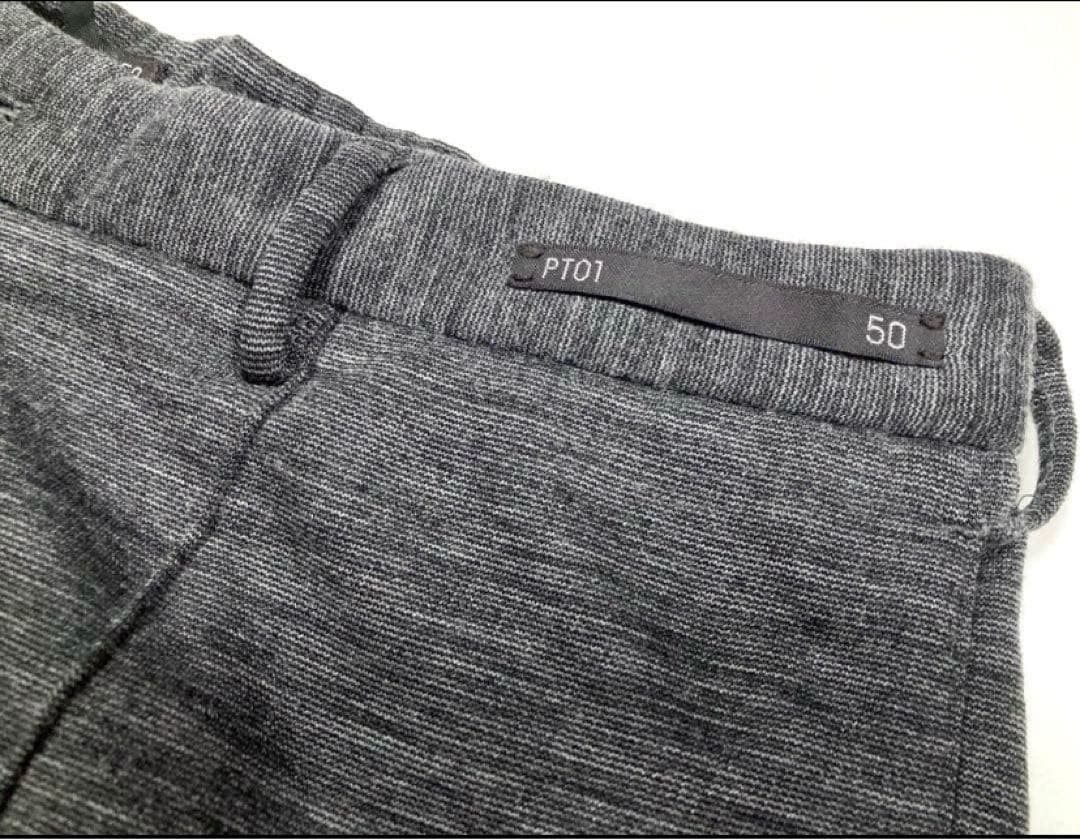 PT01 センタークリース ウールジャージスラックス ルーマニア製　50