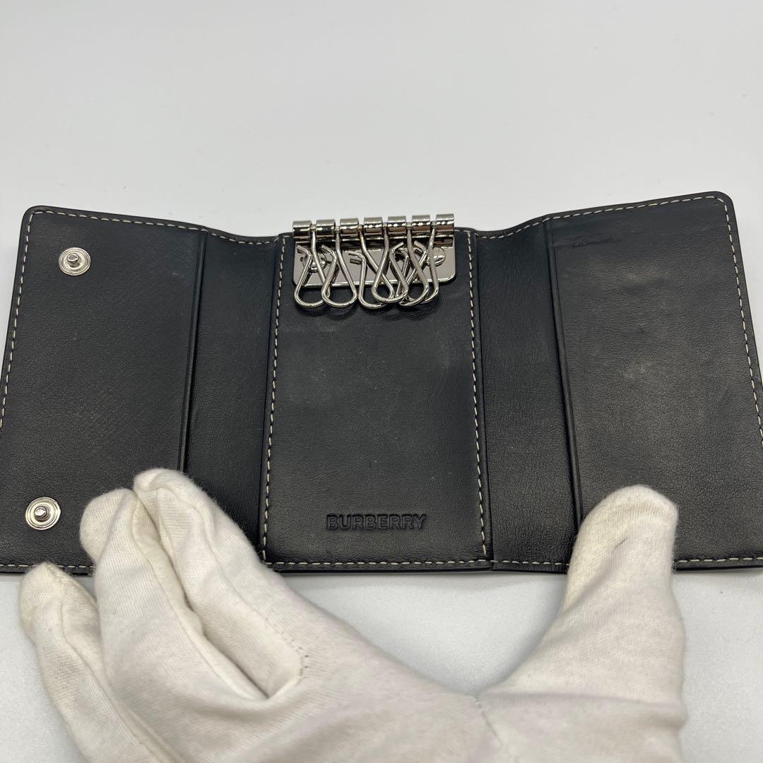 極美品BURBERRY バーバリー ジャイアントチェック 6連 キーケース