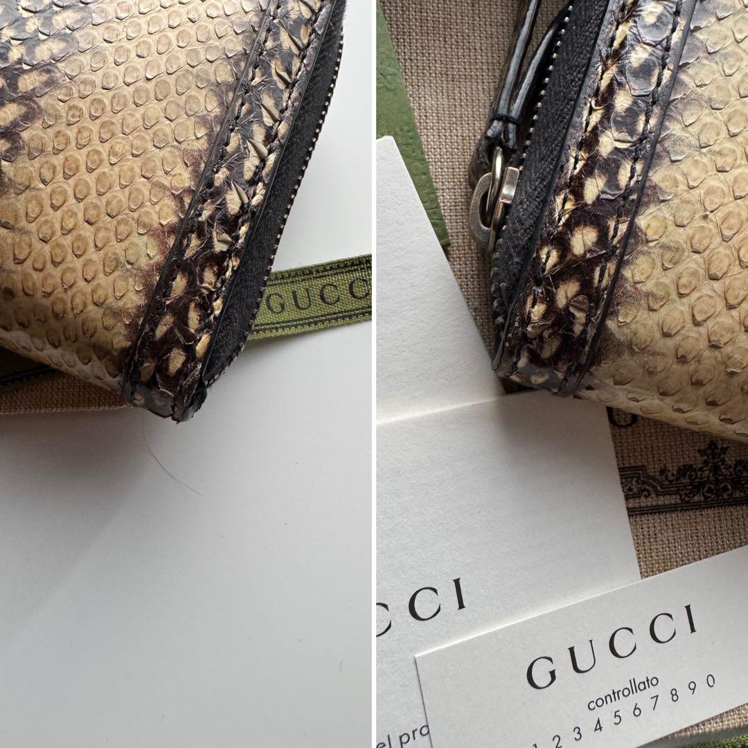 【希少美品】 GUCCI グッチ 長財布 バンブー コンチネンタル パイソン