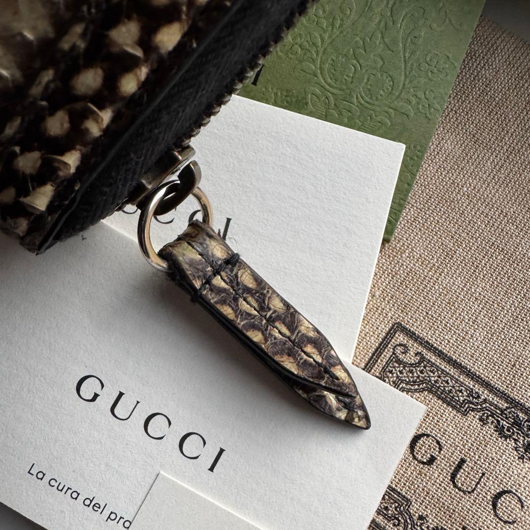 【希少美品】 GUCCI グッチ 長財布 バンブー コンチネンタル パイソン