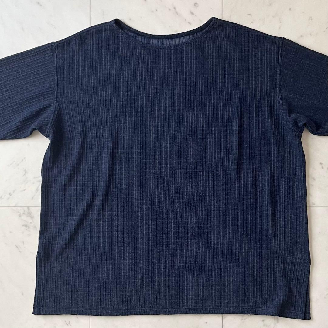 美品＊ヨーガンレール ウールクルーネックカットソーM ネイビー紺 長袖 ゆったり