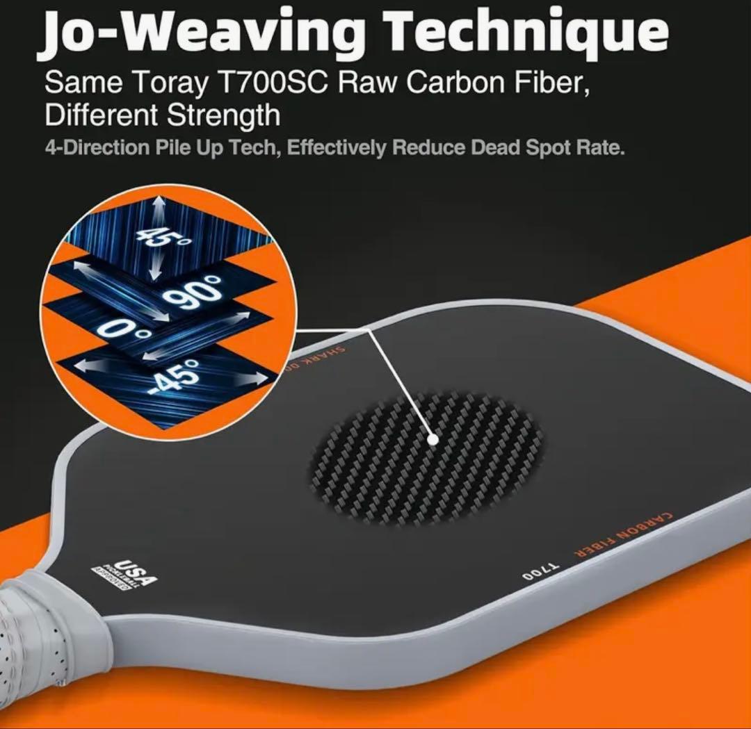 ピックルボール パドルT700 2本 ボール4個 キャリーバッグ付き