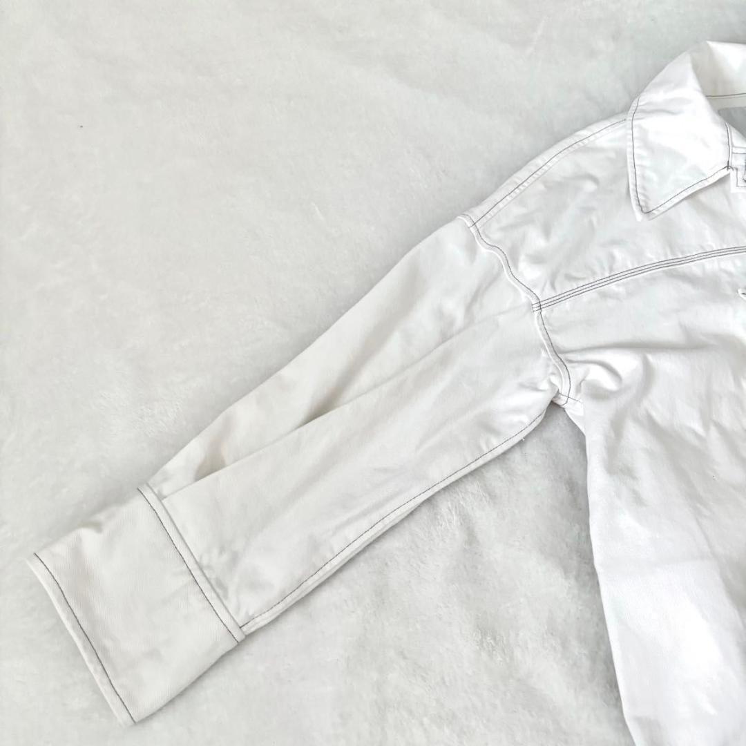 UN3D.　ビッグディテールデニムコート　ホワイト　洗える　gジャン　アウター