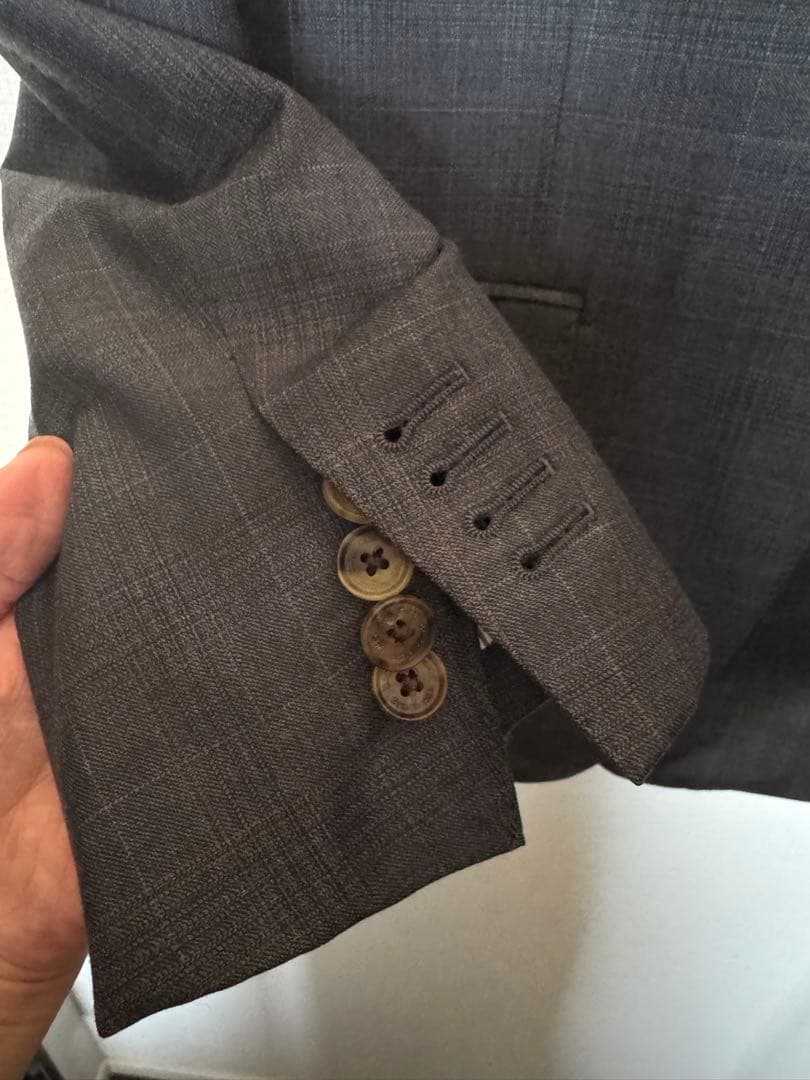 Ermenegildo Zegna グレー×ブラウンビジネススーツ　スリーピース